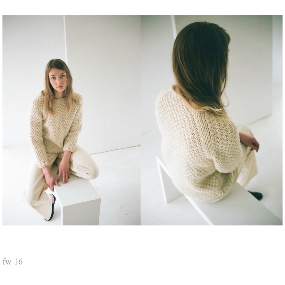 Vintage Han Starnes Cream Knit 100% Peruvian Wool Sweater